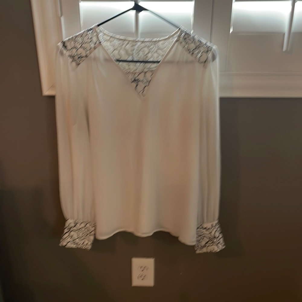 Embellished long sleeve work blouse